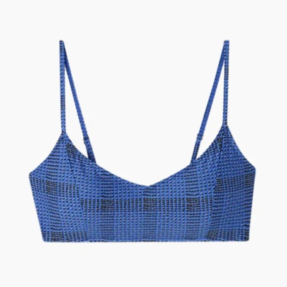 summersalt Other - Summersalt NWT Wanderlust Bikini Top, Size 6, Modern Plaid in Hydrangea